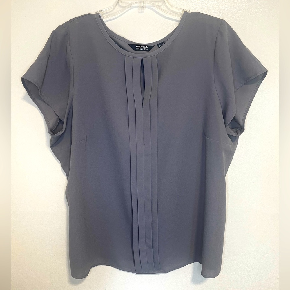 Lands End Keyhole Crepe Blouse 20W